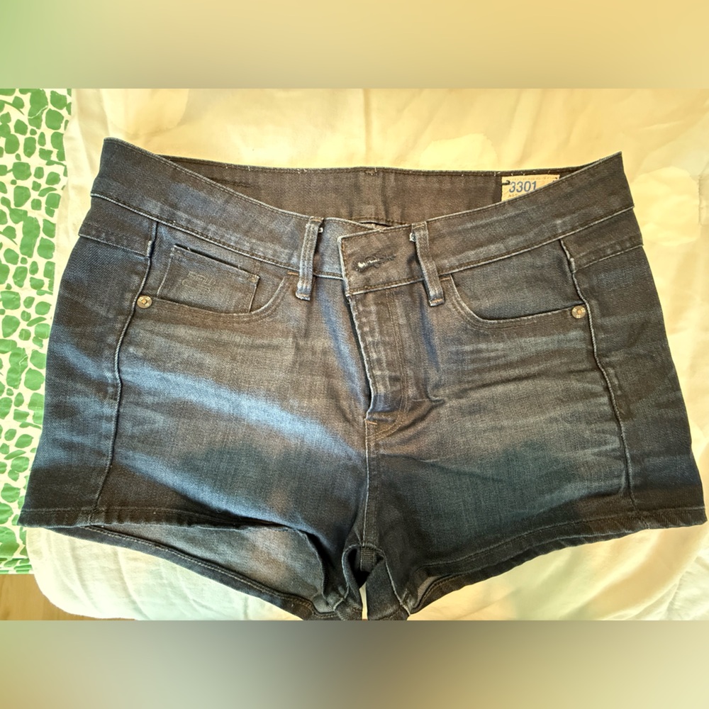 G-Star Dark Raw Denim Shorts